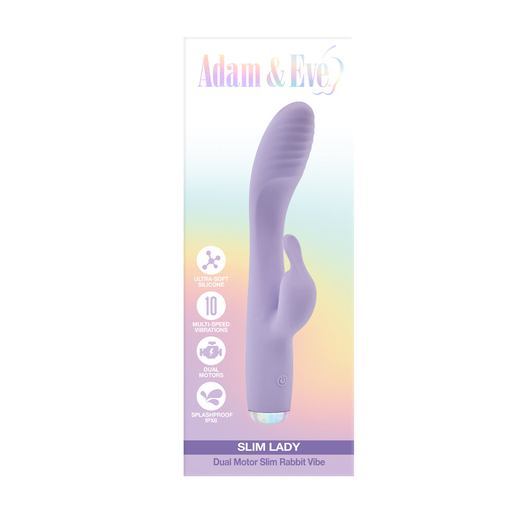 Adam & Eve Slim Lady Rabbit slim rabbit vibrator with dual motors and soft silicone body