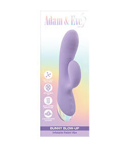 Adam & Eve Bunny Blow Up inflatable rabbit vibrator in soft pink silicone