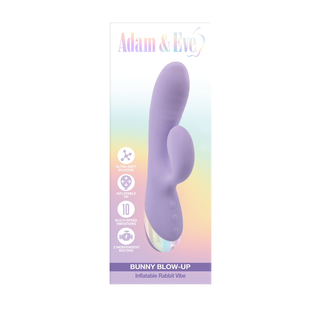 Adam & Eve Bunny Blow Up inflatable rabbit vibrator in soft pink silicone