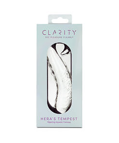 Clarity Hera's Tempest Glass Dildo in clear borosilicate glass