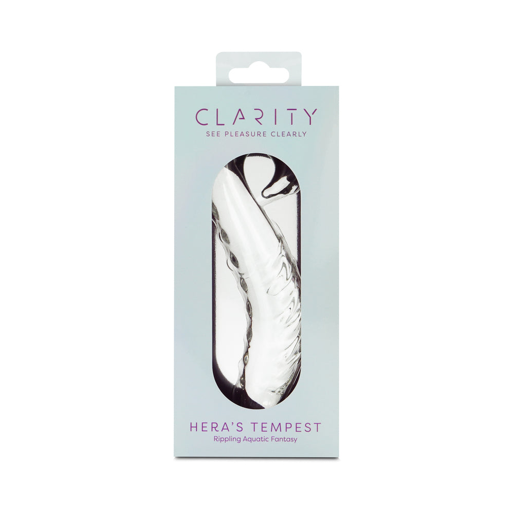 Clarity Hera's Tempest Glass Dildo in clear borosilicate glass