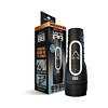 Black and teal MSTR B8 Goon&Grip vibrating pressure play stroker with interactive grip on a bed.