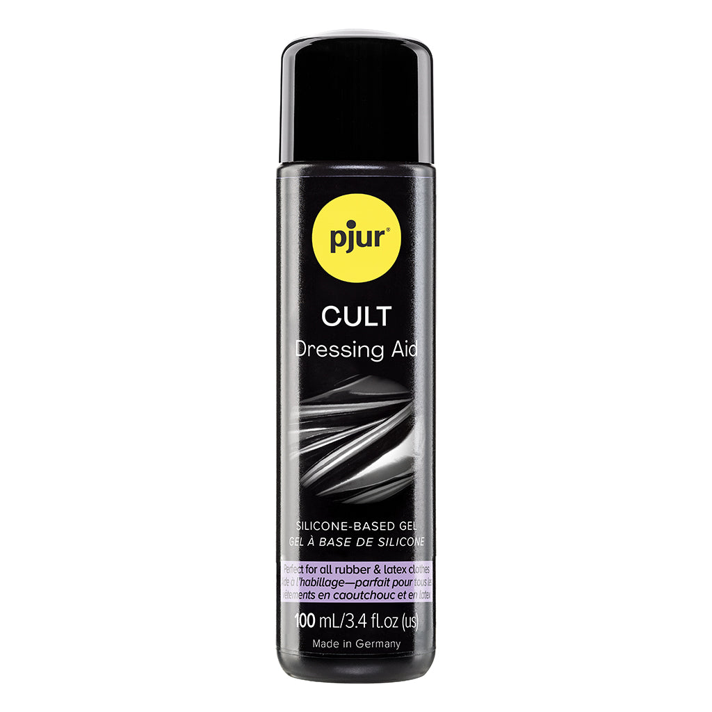 pjur Cult Dressing Aid 3.4 oz spray bottle on dark background