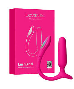 Lovense Lush Anal app controlled butt plug in body-safe silicone with compact ergonomic design and flared safety base