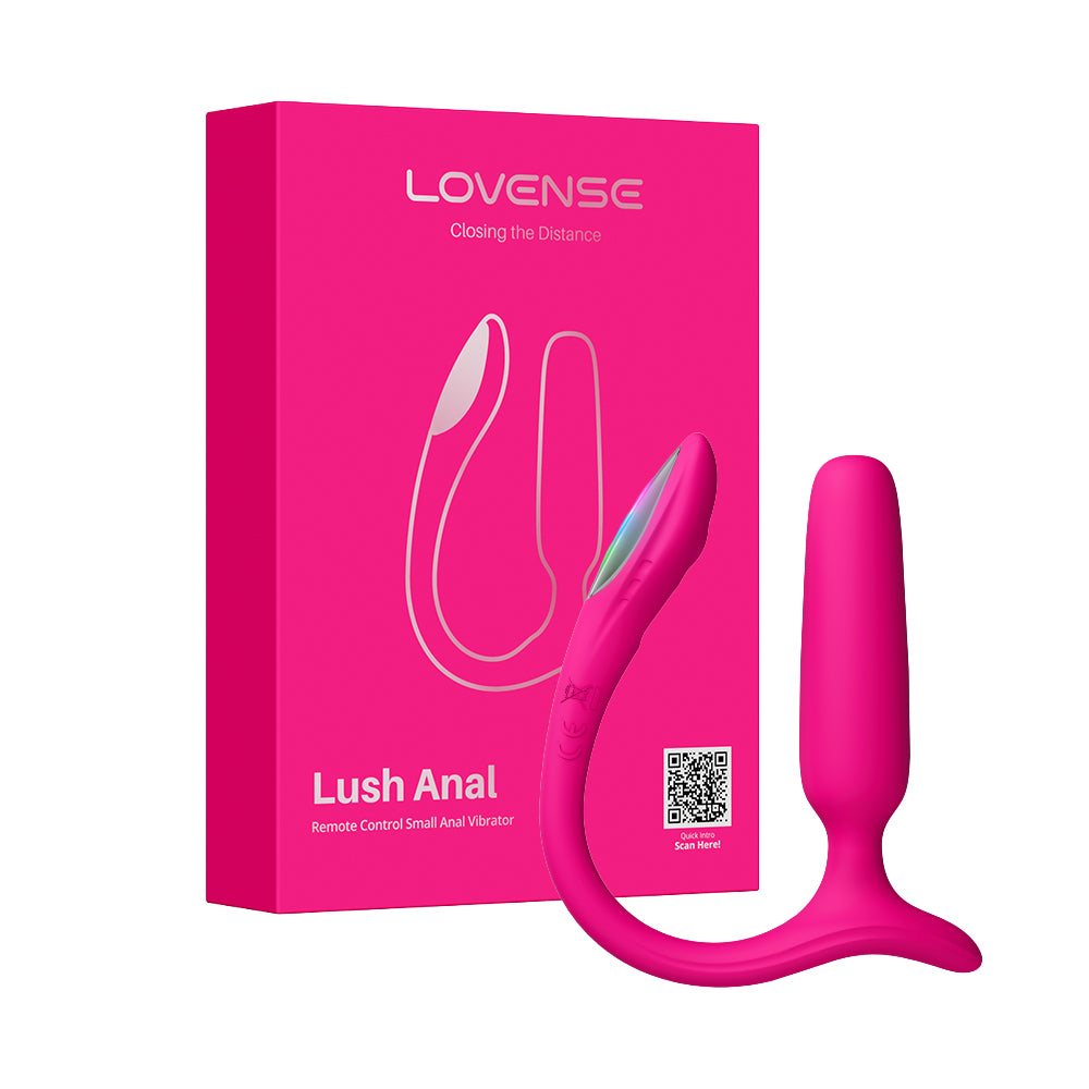 Lovense Lush Anal app controlled butt plug in body-safe silicone with compact ergonomic design and flared safety base