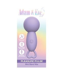 Adam & Eve Pleasure Pulse Mini Wand Vibe - compact mini wand vibrator with 10 modes and body-safe silicone