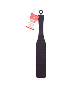 Me You Us Silicone Paddle with glossy black finish and smooth striking surface against a dark backdrop.