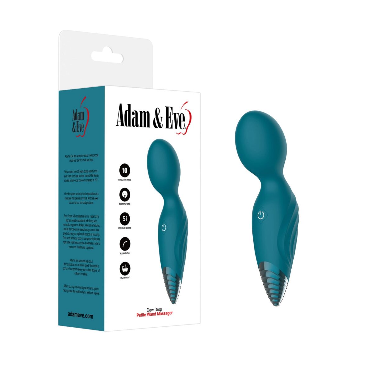 Adam & Eve Dew Drop petite wand massager in pink