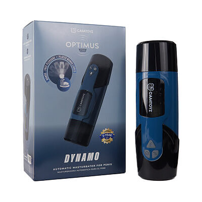 Camtoyz Male Masturbator Dynamo automatic device with adjustable stand positioned on a flat table surface
