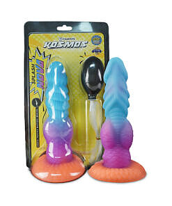 Camtoyz Splash Dildo Nova with translucent blue tentacle ridges and pink swirls