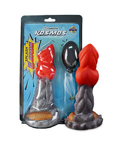 Camtoyz Splash Dildo Garon red fantasy dildo with black speckles