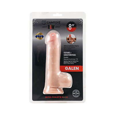Camtoyz Ultra Realistic Dildo Galen with lifelike skin veins on a white background