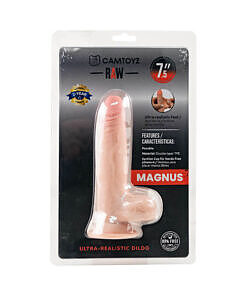 Camtoyz Ultra Realistic Dildo Magnus with detailed veins and strong suction cup base for hands-free use.