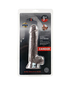 Camtoyz Ultra Realistic Dildo Zander in lifelike silicone with veined texture and suction base on white background.