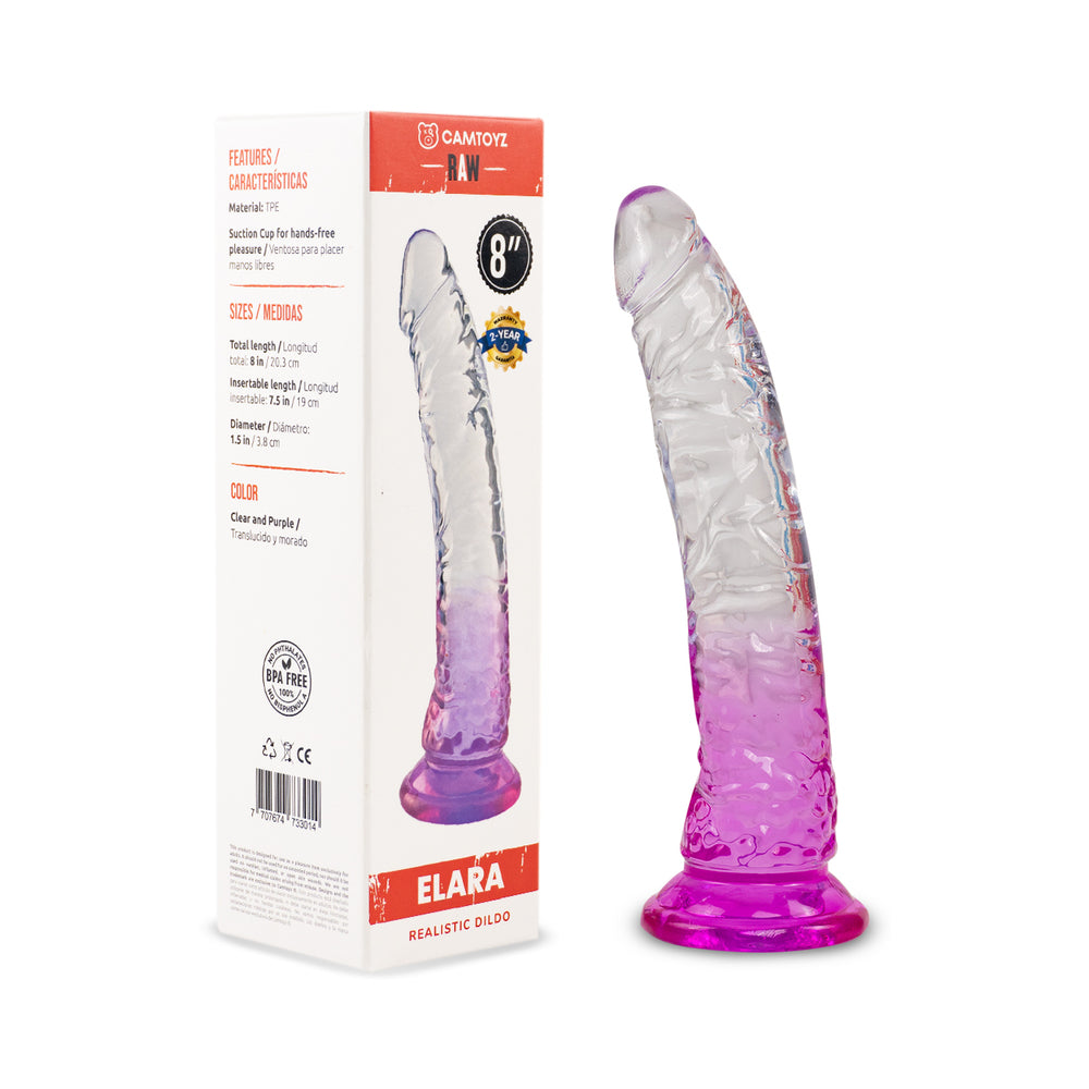 Transparent Camtoyz Elara realistic dildo with lifelike veins