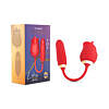 Camtoyz Dual Stimulator Lotus in rose pink with curved bullet end and realistic rose tongue detail