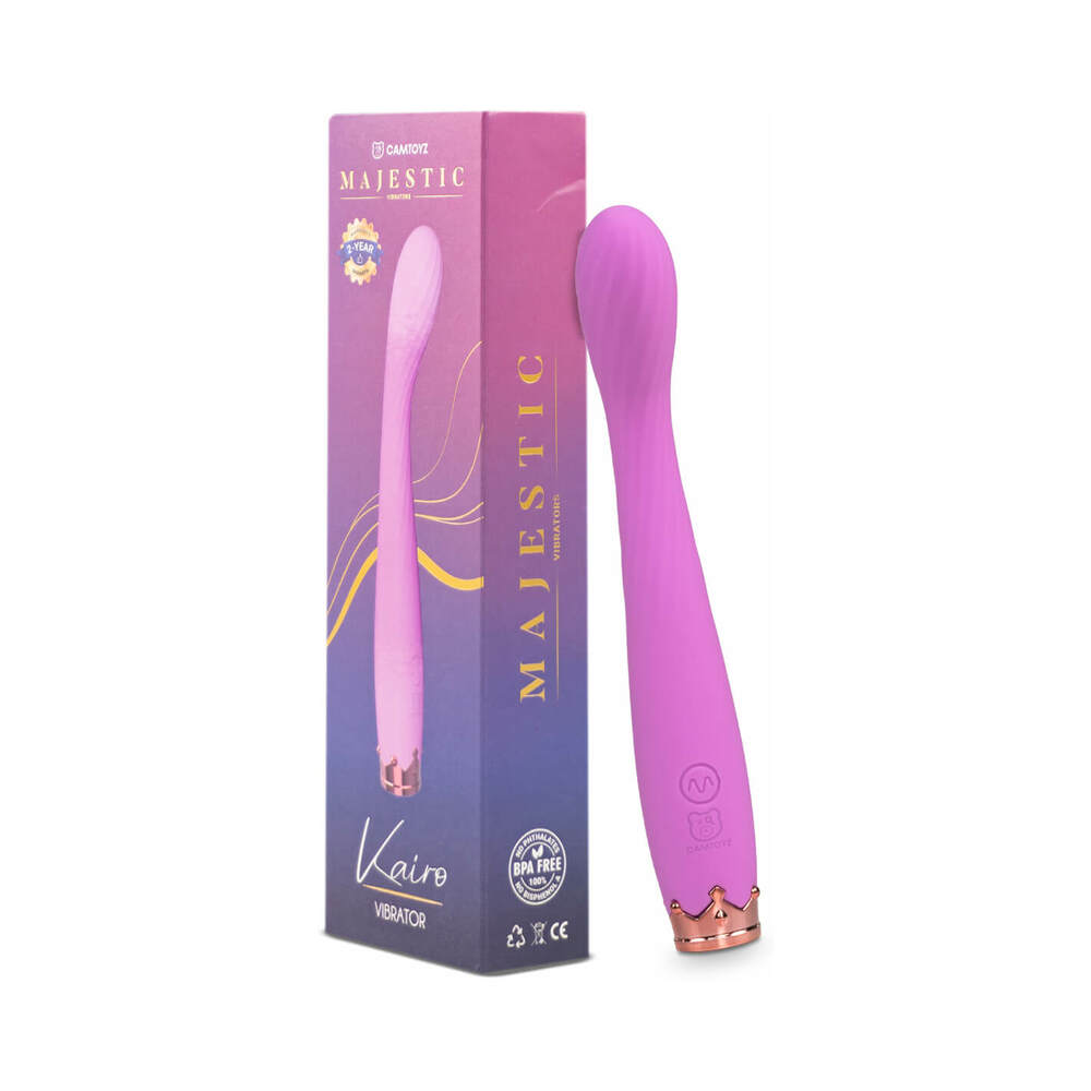 Camtoyz Thin Vibrator Kairo - slim pink silicone vibrator with curved tip for pinpoint stimulation
