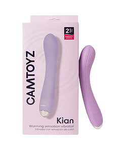 Camtoyz Warming Sensation Vibrator Kian in soft lilac silicone with curved