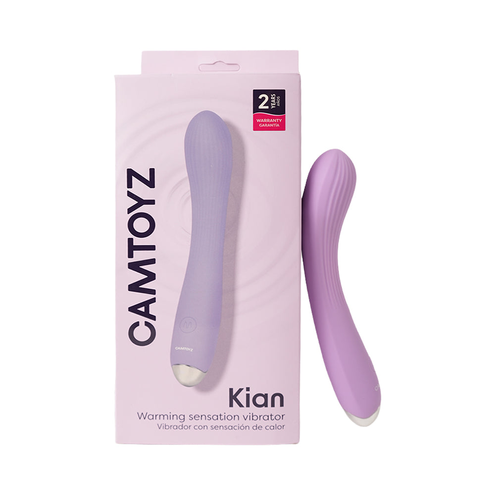 Camtoyz Warming Sensation Vibrator Kian in soft lilac silicone with curved