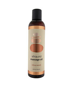 Sliquid Massage Oil Citrus Neroli 8.5 oz - natural nut & seed oils with organic botanicals