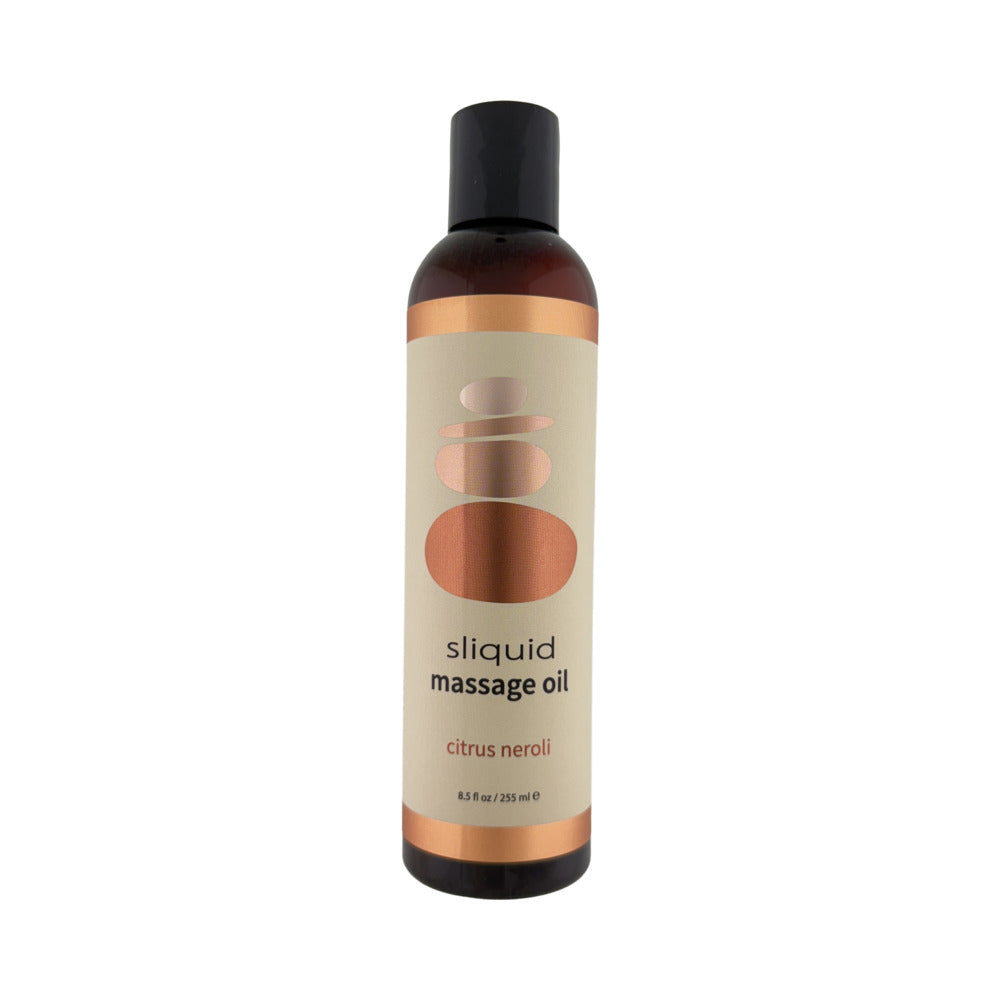 Sliquid Massage Oil Citrus Neroli 8.5 oz - natural nut & seed oils with organic botanicals