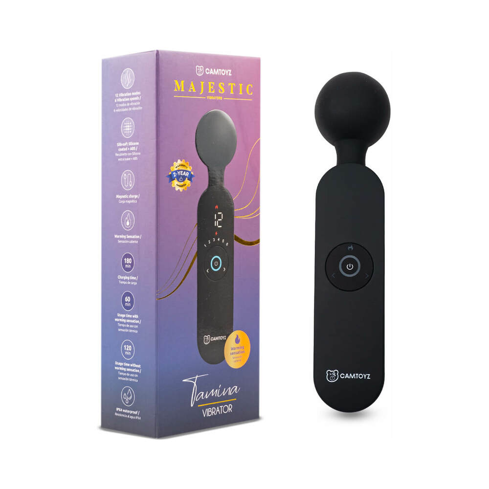 Camtoyz Majestic Tamina Vibrator lying on a satin sheet