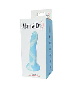 Adam & Eve Wonder Dildo in light blue silicone with white cloud pattern
