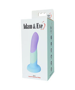 Adam & Eve Bliss Dildo with ombre seafoam-to-pearl liquid silicone