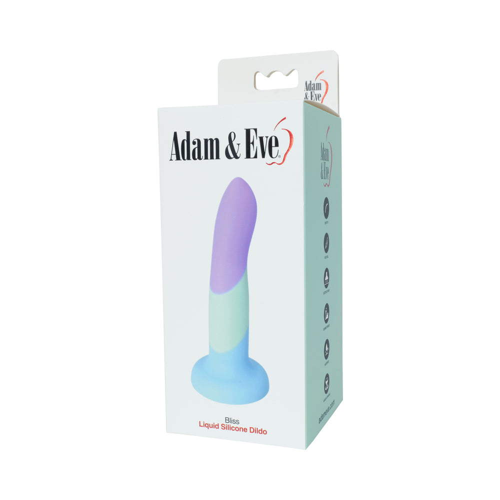 Adam & Eve Bliss Dildo with ombre seafoam-to-pearl liquid silicone