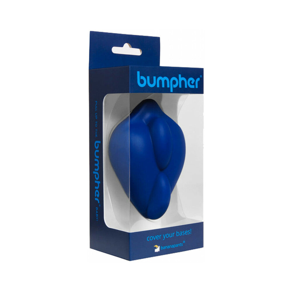 Banana Pants BumpHer Midnight Blue silicone cushion stretched over a dildo base