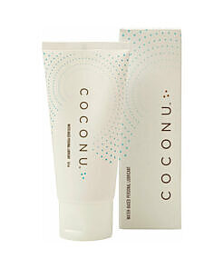 Coconu Water-Based Personal Lubricant 3oz single-use packets on a fresh aloe leaf background.