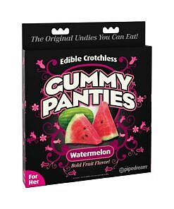Edible Crotchless Gummy Panties by Pipedream in watermelon pink