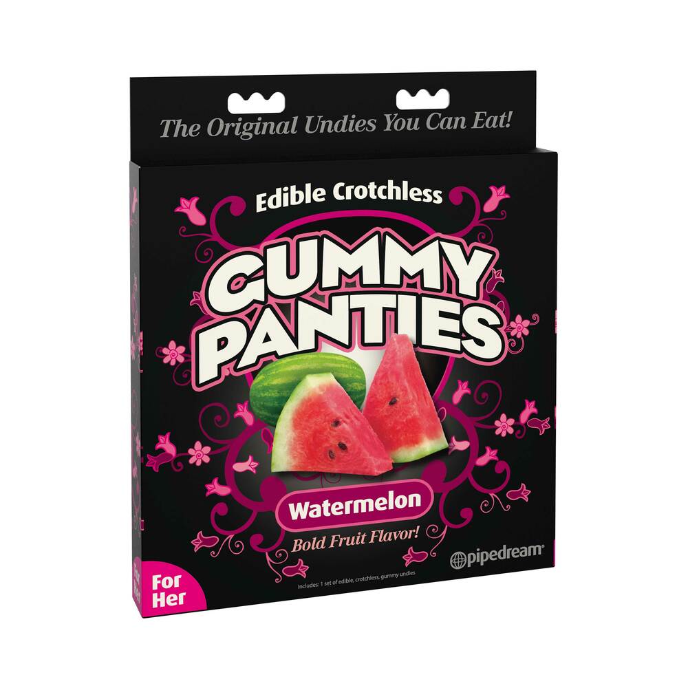 Edible Crotchless Gummy Panties by Pipedream in watermelon pink