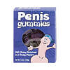 Penis Gummies 5.3oz bag with multi-colored penis-shaped candies on a white background.