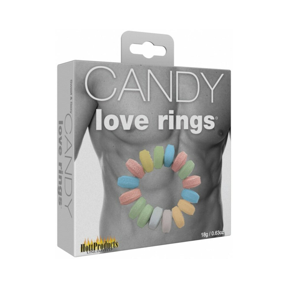 Three colorful candy cock rings in red
