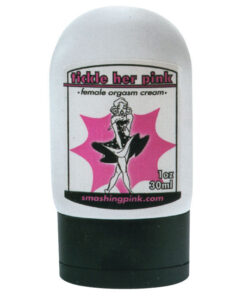 Tickle Her Pink Clitoral Orgasm Cream 1oz tube displaying pink label design and gel consistency on a neutral background