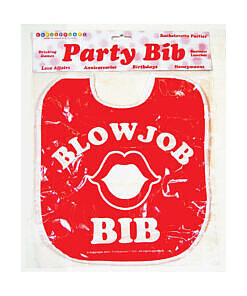 Blow Job Bib Red gag gift novelty bib for adult parties.