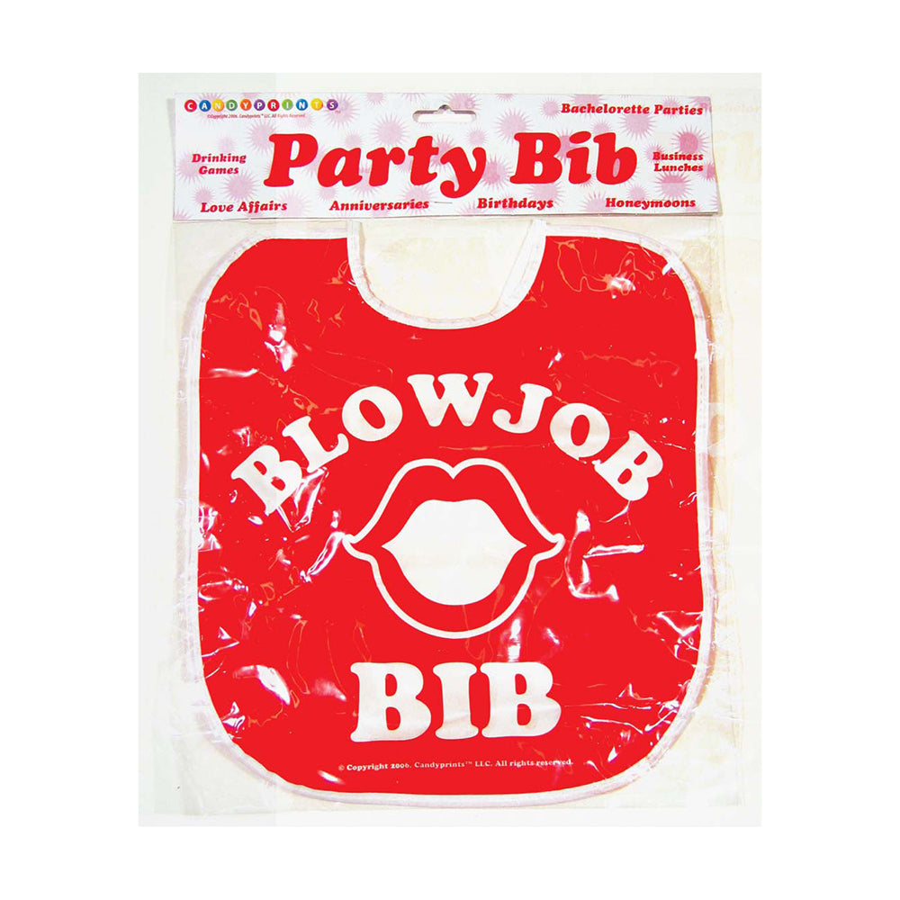 Blow Job Bib Red gag gift novelty bib for adult parties.