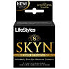 Lifestyles SKYN (3) non-latex condoms box with three polyisoprene condoms offering a barely-there feel.