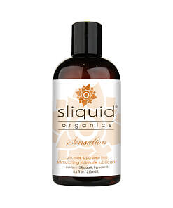 Sliquid Organics Sensation Warming Lubricant 8.5oz bottle on white background