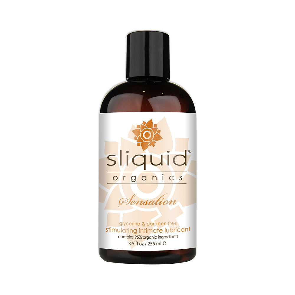 Sliquid Organics Sensation Warming Lubricant 8.5oz bottle on white background