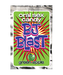 BJ Blast Oral Sex Candy Green Apple by Pipedream - fizzing popping novelty candy for oral play