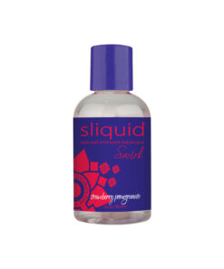 Sliquid Swirl Strawberry Pomegranate flavored lubricant bottle on a clean white background