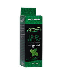 GoodHead Deep Throat Spray Mystical Mint bottle with mint green label and spray nozzle
