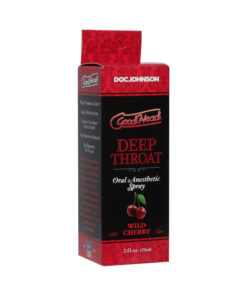 GoodHead Deep Throat Spray Wild Cherry 2 oz bottle with fine mist sprayer on white background