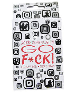 Go F*ck Card Game adult card game by Kheper Games with colorful position cards and rule cards on a dark backdrop.