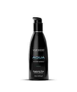 Wicked Aqua Water-Based Lubricant 2 oz. bottle enriched with Aloe
