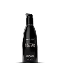 Wicked Ultra Silicone Lubricant 2 oz premium silicone lubricant bottle with silky texture and clean formula.