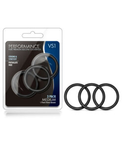 Performance VS1 silicone cockrings 3-pack in medium black