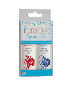 Oralove Delicious Duo Warming and Tingling lubricant bottles